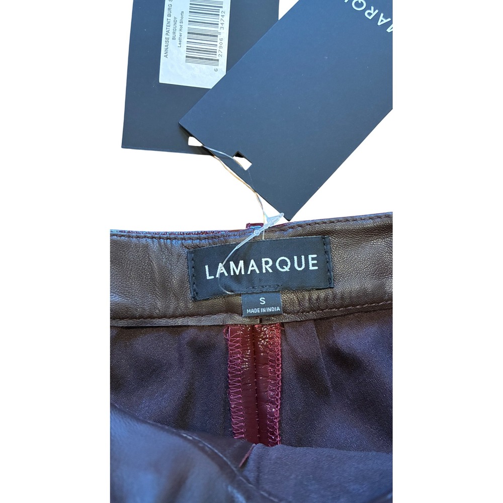 LAMARQUE x REVOLVE Annaise Hot Short in Patent Burgundy Size Small Defect - Picture 5 of 6